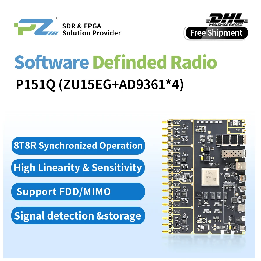 Puzhi PZSDR P151Q Software Defined Radio ADI RF 8TX 8RX AD9361 OpenWiFi Pluto Xilinx ZYNQ UltraScale+ XCZU15EG Demo Board
