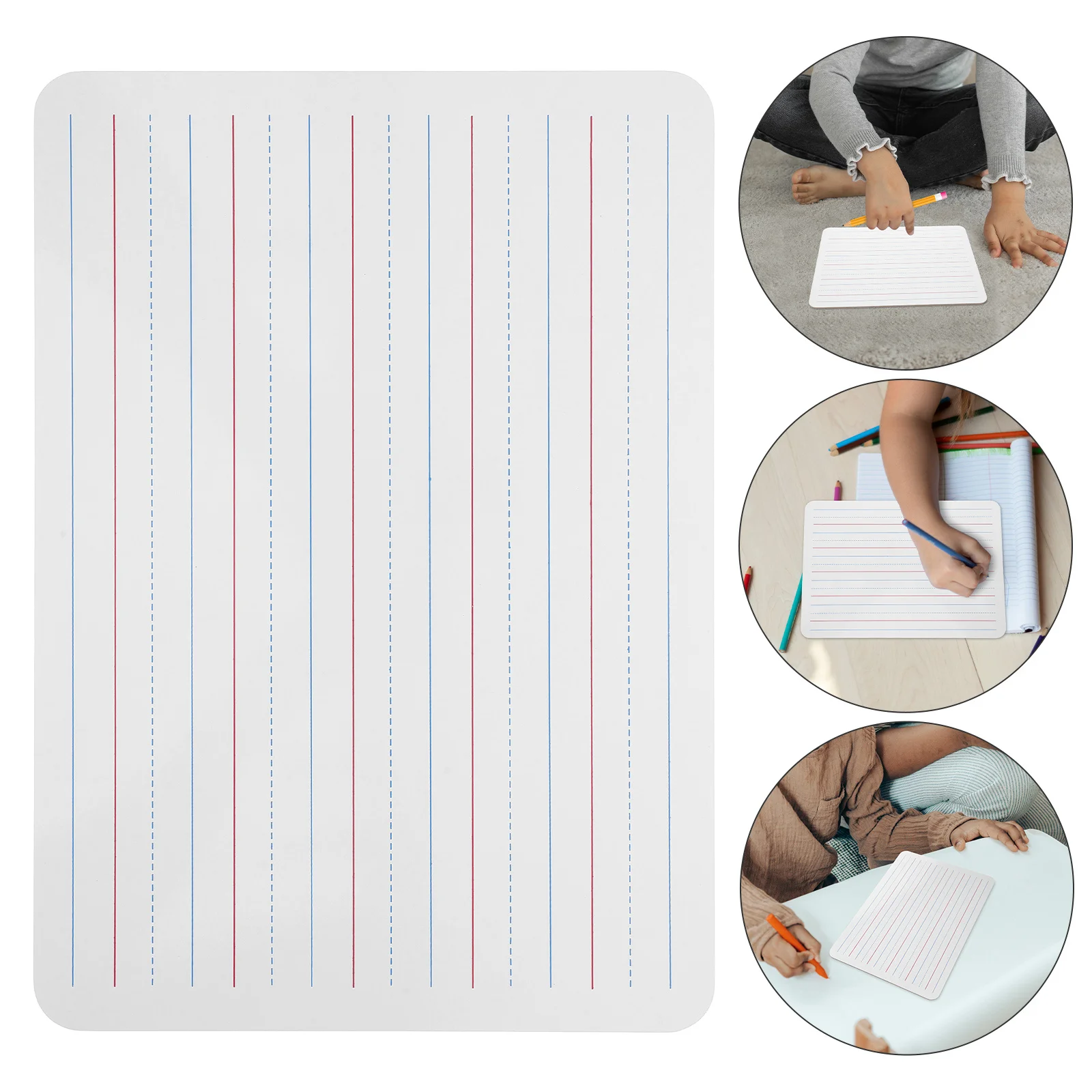 

Small Dry Erase Whiteboard Four-Line Three- Double-Sided Learning Writing Board Portable Classroom Office