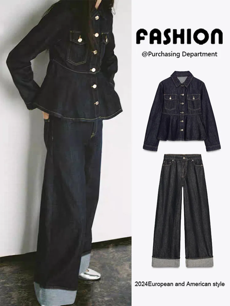 New Women's Jacket Coat Autumn 2025 Flip Cuff Jeans 2025 Fall Fashion Ladies Short Outerwear Other 100% Material Components