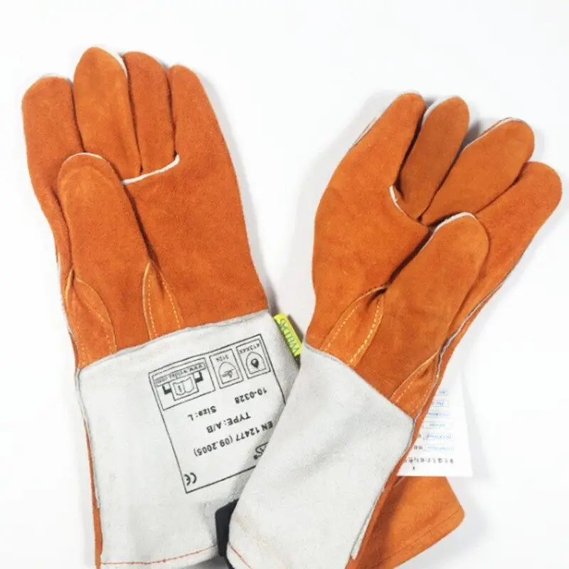 10-0328 Sleeve straight thumb welding gloves, fireproof wire comfortable fireproof wear-resistant heat insulation tool