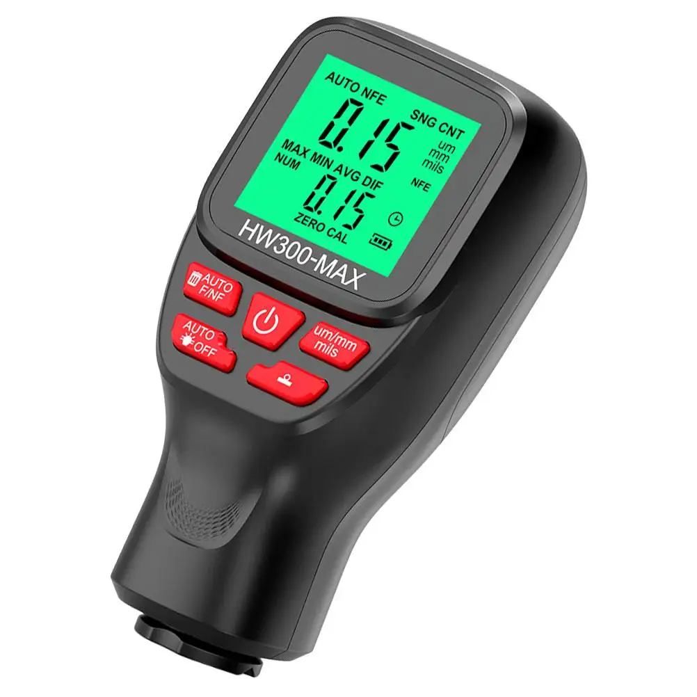 

Car Paint Coating Thickness Gauge Meter Black Electronic Backlight Precise Measurement Woodworking Automotive Repair Machine