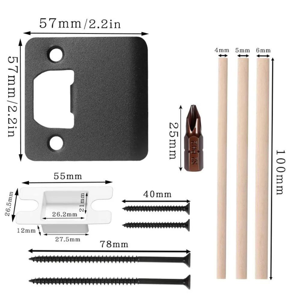 Extended Lip Strike Plate Door Latch Cover Heavy Duty Version Extra Wide Lip Door Latch Striker Door Frame