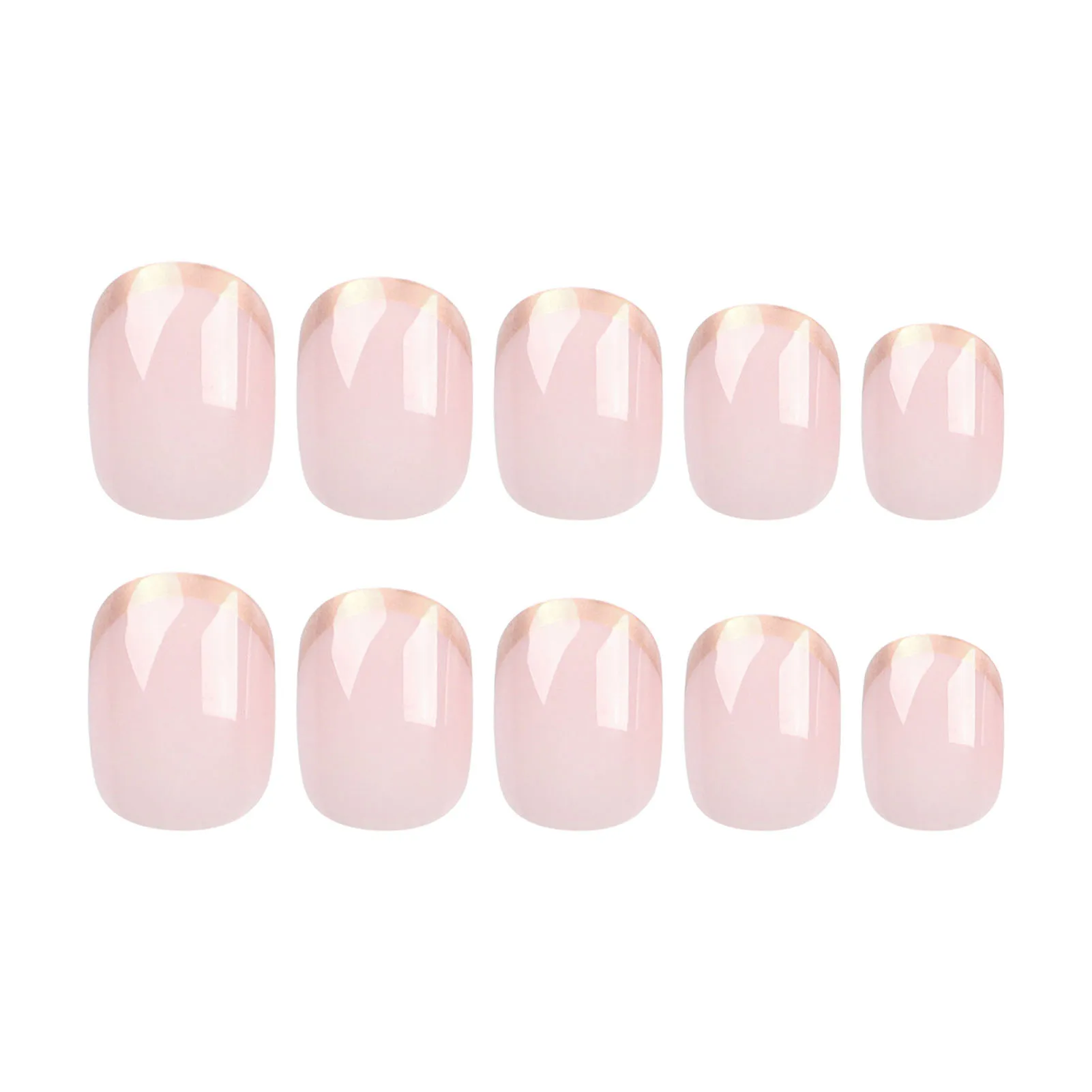 French Nude Press-on Nail Gentle Style Long Lasting Manicure Art Artificial Nail for Hand Decoration Nail Art