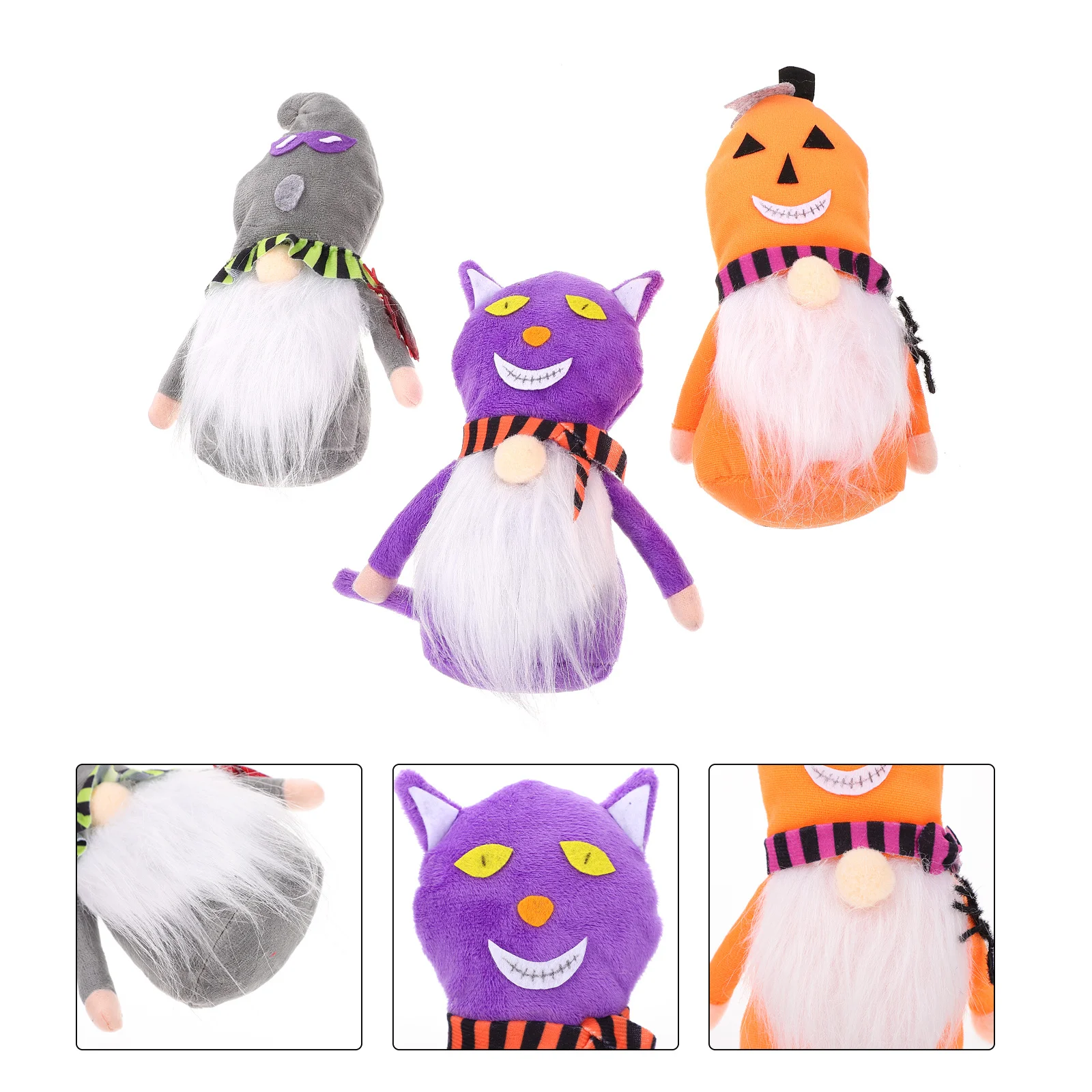 

3Pcs Halloween Cloth Gnome Decorative Party Home Desktop Ornament Festival Decor Halloween Gnome