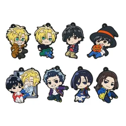 BANANA FISH Anime  Ash Lynx Lee Yut Lung Rubber Keychain Ornament Toys Collection Gift