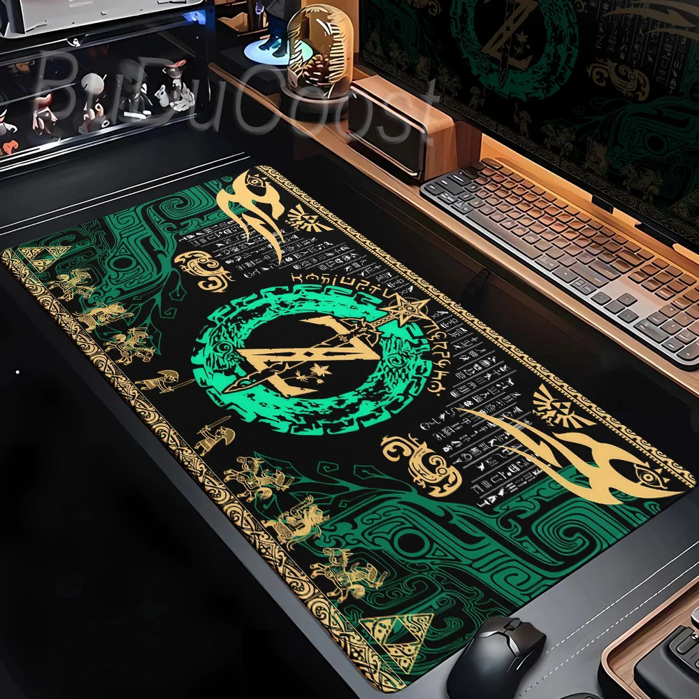 Large Game Zeldas of Legends Mouse Pad Rubber Anti-Slip Overlock Washable Deskmat PC Gamers Computer Keyboard Tablemat Home Rug
