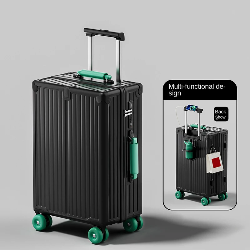 

High-end Color Clashing Travel Suitcase 20/24/26/28-inch Wet/Dry Separation Zipper Luggage Casual Lightweight PC Trolley Case
