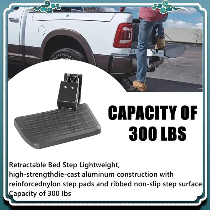 

ABTU-Retractable Back Rear Bumper Foot Step T-Step Bedstep Black Plastic+Metal PT392-35100 PT39235100 For Toyota Tacoma 2012-202
