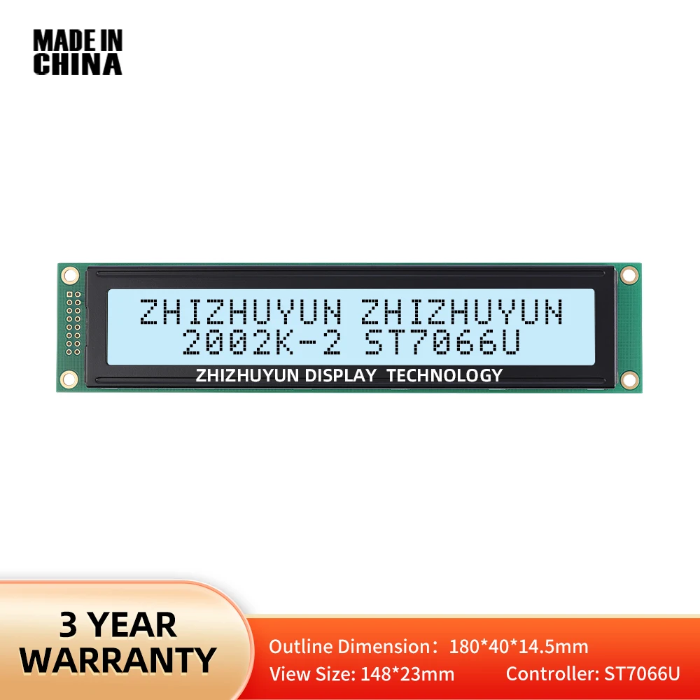 

2002K-2 Large-Sized 202 20X2 2002 2002A LCD Module Display Screen ST7066U Controller Gray Film White Light Black Text