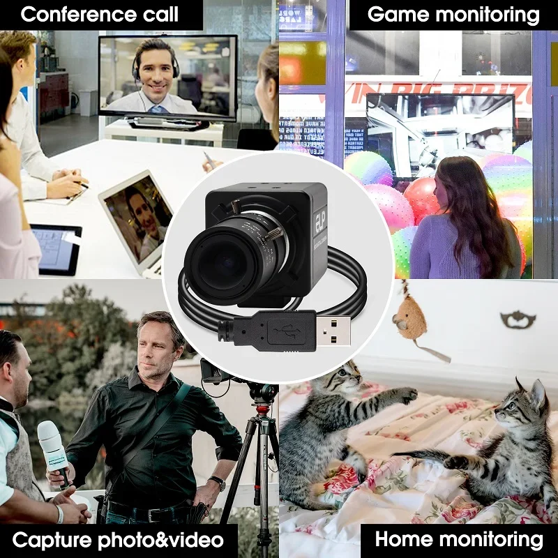 2025 OEM ELP CMOS IMX298 2.8-12mm Zoom manuel 1080P HD Mini caméra USB pilote gratuit