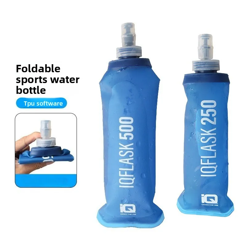 

250ML/500ML Soft Water Bottle Sports Outdoor Camping Cycling TPU Water Bag Foldable Soft Water Bottle Running Marathon
