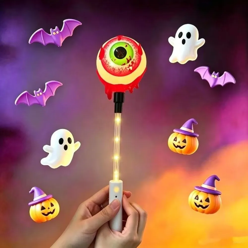 Pumpkin LED Glow Wands Flashing Lights Cartoon Designs Light Up Wand Portable Light Battery Operated Halloween Wands For Kids