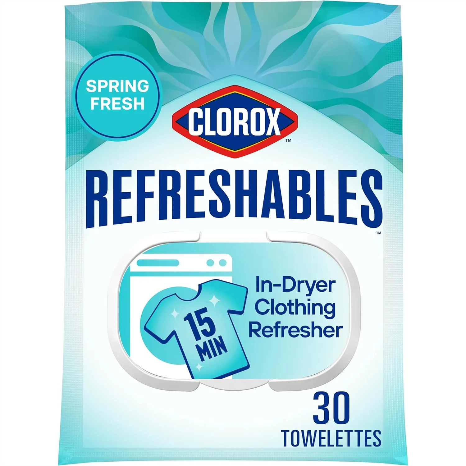 

Clothing Refresher Dryer Towelettes Spring Fresh 30 Count Remove Odors Wrinkles Static Pet Hair