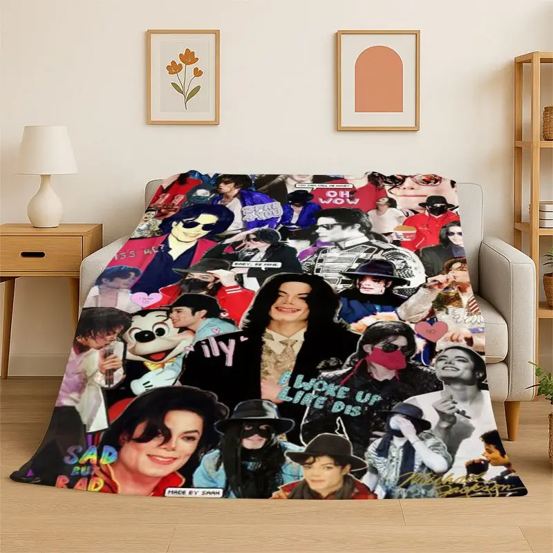 Retro MJ Michael Jackson King of Pop Soft Flannel Throw Blanket,Cozy Blanket for Bed,Couch,Sofa,Bedroom,Living Room,Travel kid