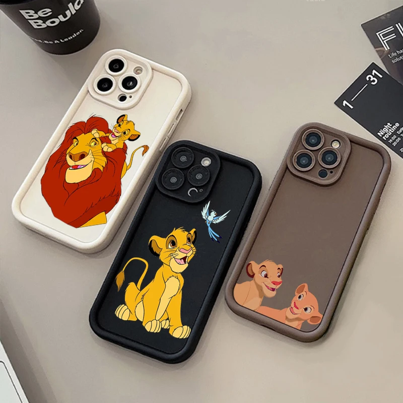 The Lion King Simba Cartoon For Apple iPhone 15 14 13 12 11 XS XR X 8 7 Pro Max Plus Soft Eye Ladder Phone Case Cover