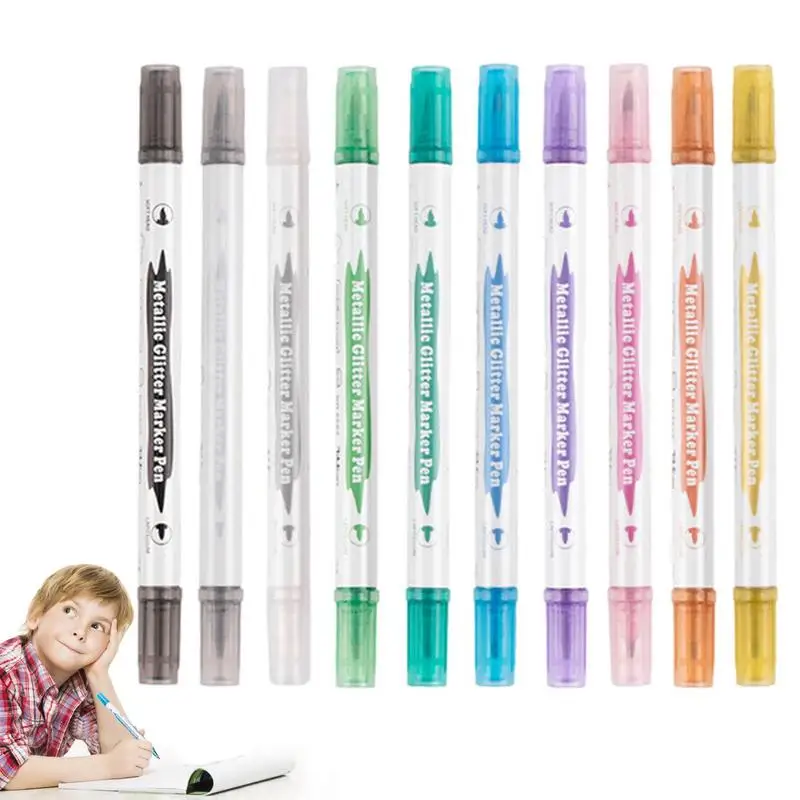 Dual Head Marker 10 Kleuren Permanente Marker Pen Diy Craft Art Marker Verf Marker Voor Het Schrijven Van Tekenkaarten Maken