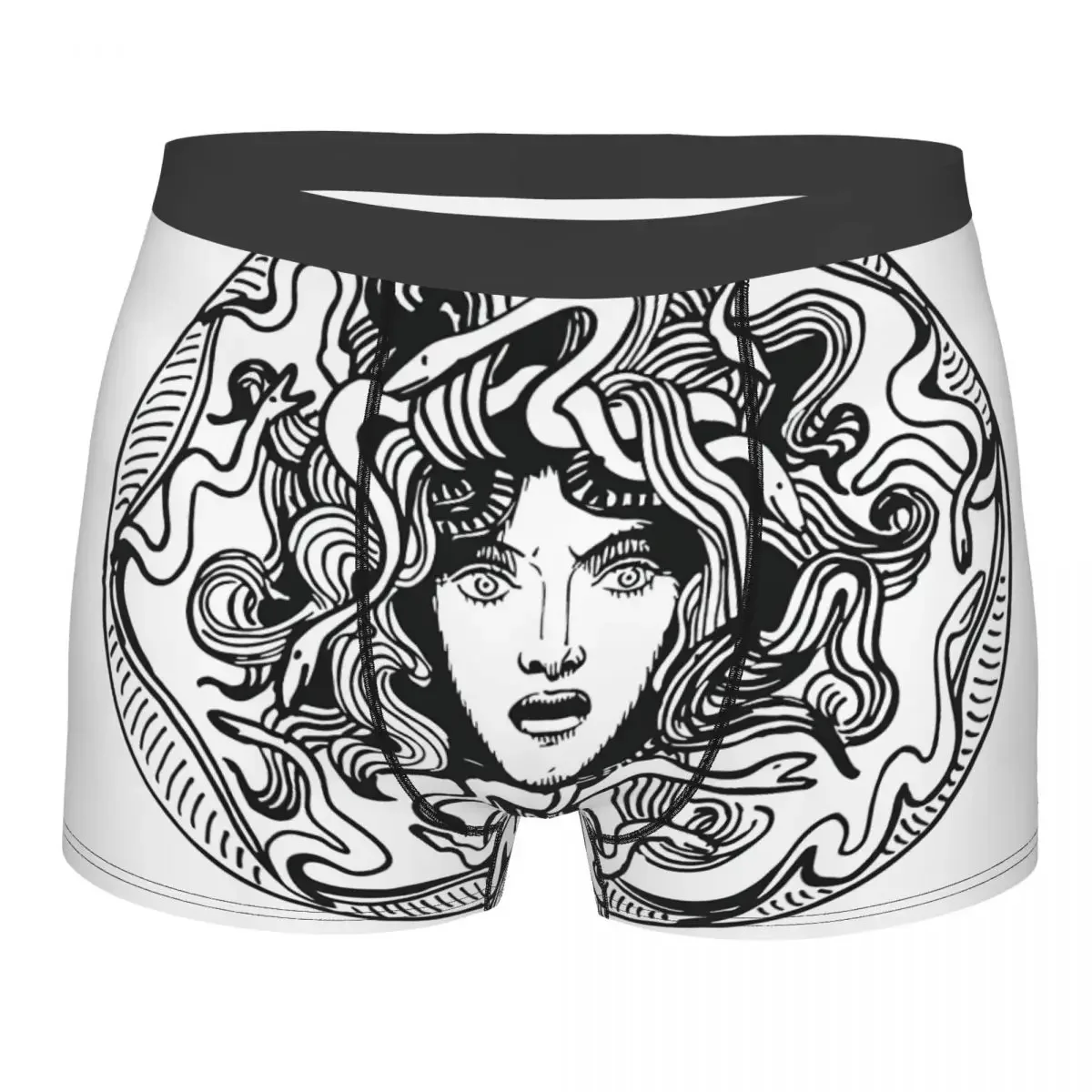 Vintage Illustration Underpants Breathbale Panties Male Underwear Print Shorts Boxer Briefs