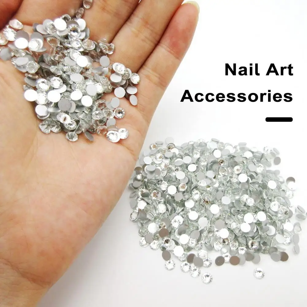 Branco AB Vidro Strass, Plana Rodada Jóias, Impressionante Nail Art Ornamentos, Bela Nail Art, 1440pcs