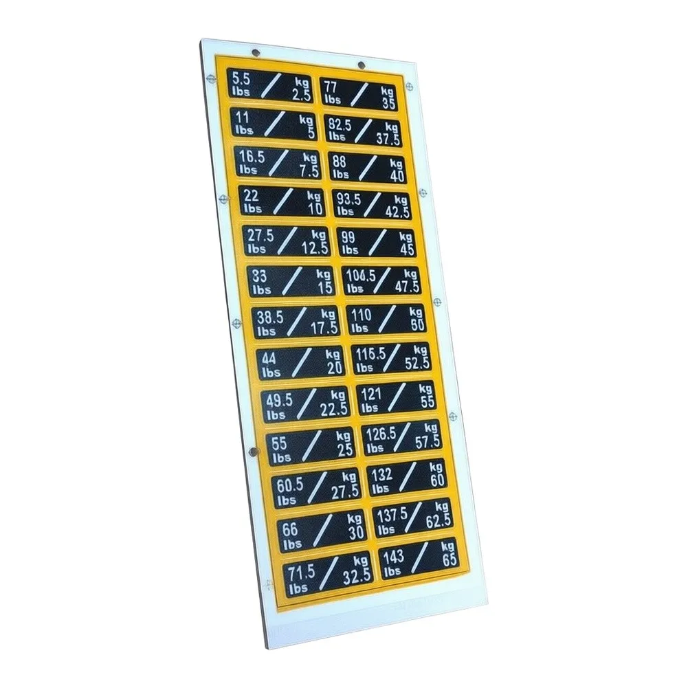 3 Pack Weight Sticker Labels for Fitness Equipment 2kg-50kg & 2.5kg-65kg Dual Range KG LB Readable Plastic Labels