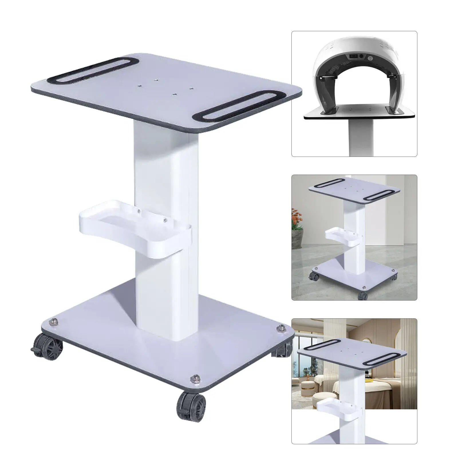 White Salon Trolley Beauty Cart Super Large Table SPA Trolley Machine with Wheels