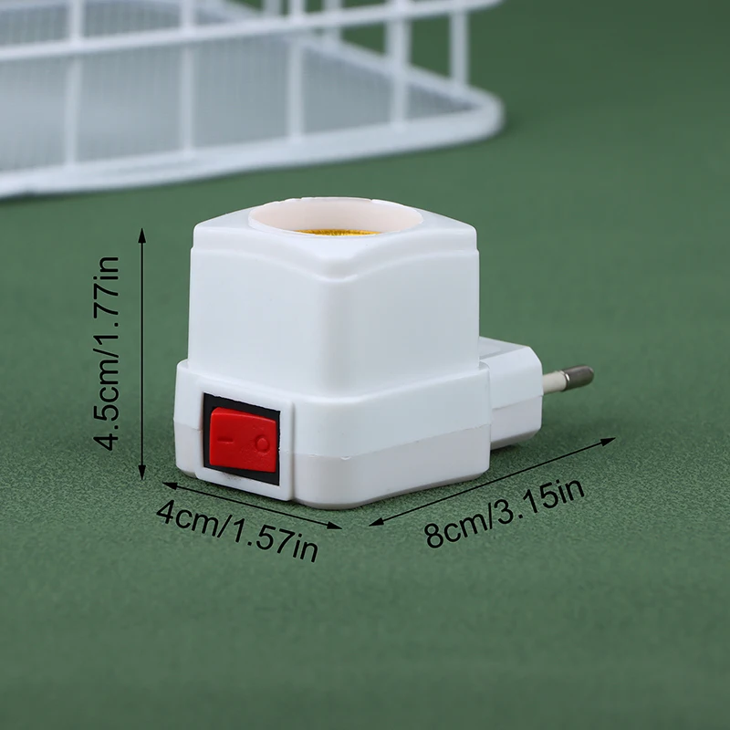 1Pc E27 Socket Lamp Bulb Adapter White LED Light Lamp Bulbs Socket Base Lamp Holder Holder Plug Adapter ON/OFF Switch