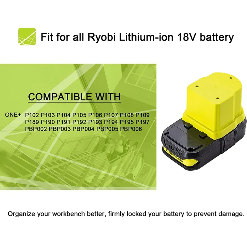 Imagem -05 - Bateria de Parede e Suporte de Ferramentas Cabides de Armazenamento Prateleira para Ryobi Bateria de Lítio 18v Ryobi P103 P107 P108