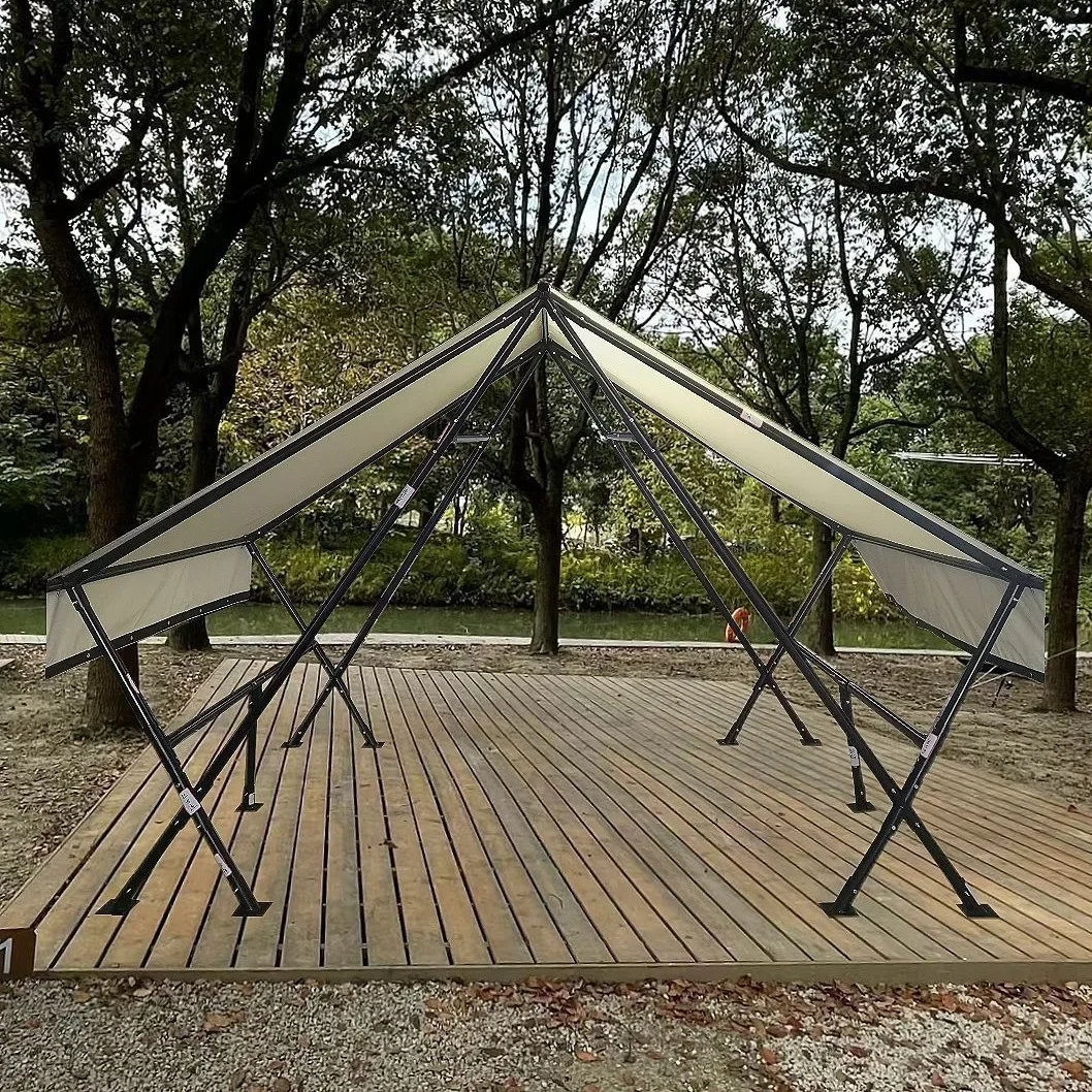 W-shaped room canopy park outdoor camping picnic team building metal frame tent UV protection sunshade canopy