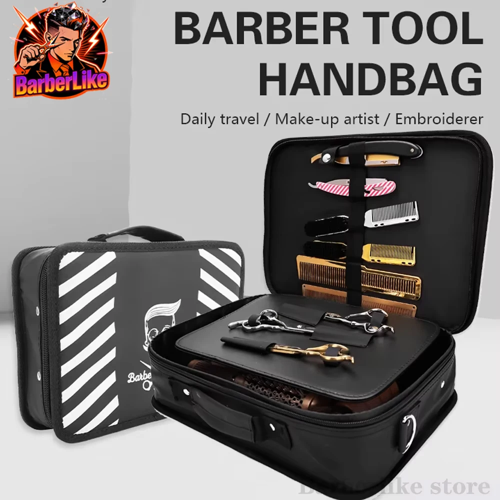 

Barber Tools Storage Bag Haircut Scissors Valise Multi-Function Organizer Clipper Combs Large Capacity Case Styling Tools