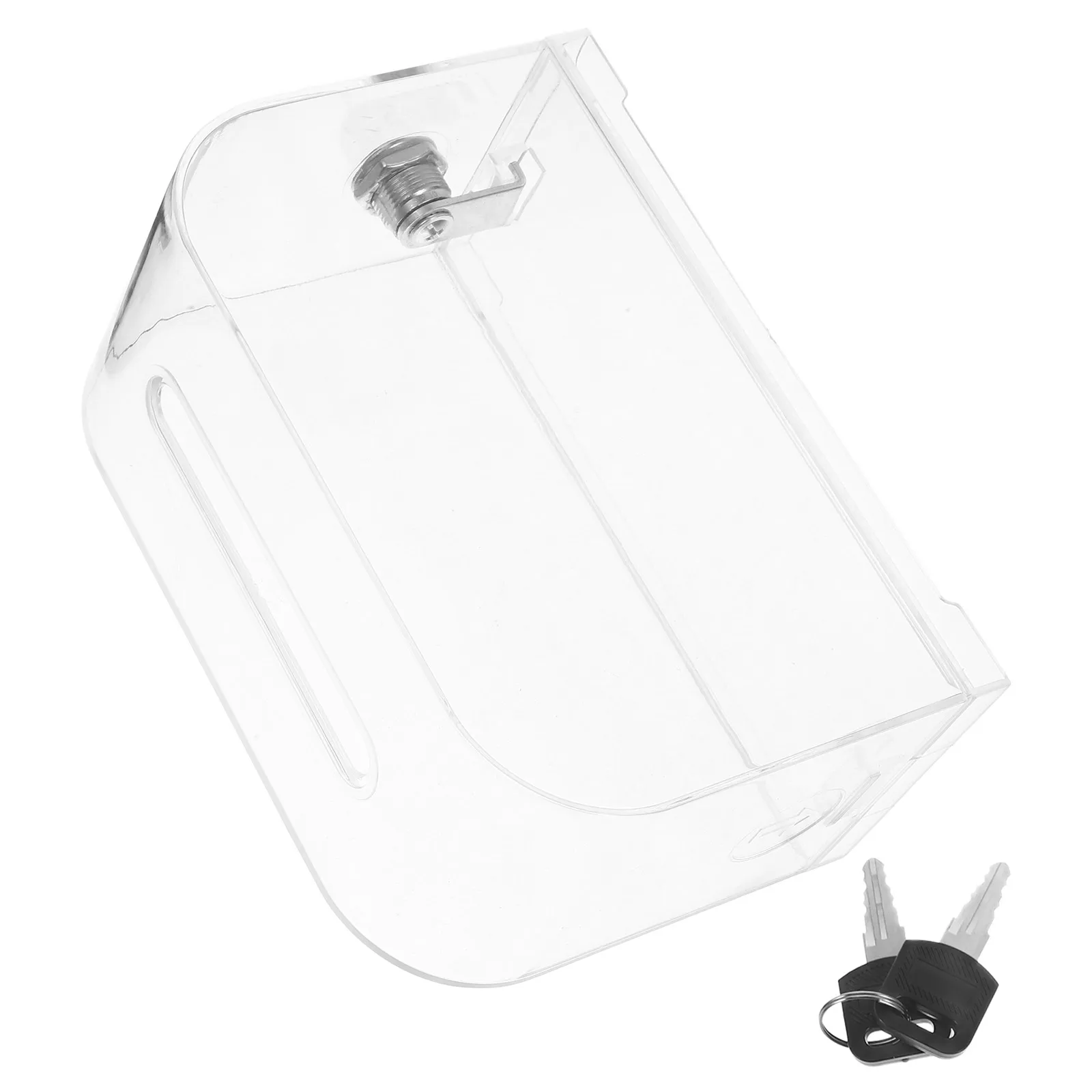 

2pcs Business Card Box Acrylic Donation Boxes Charity Clear Window Foldable Mailbox Letter Post Container Suggestion Box Lock
