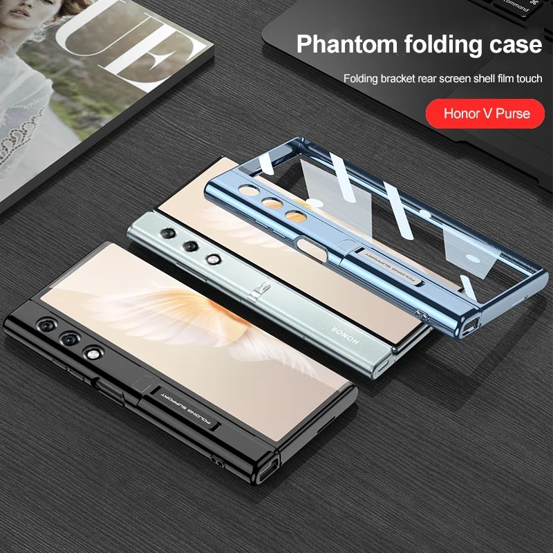 Folding Transparent Electroplated Phantom TPU Silicone Soft Case Drop-resistant Protective Case For Honor V Purse Phone Case