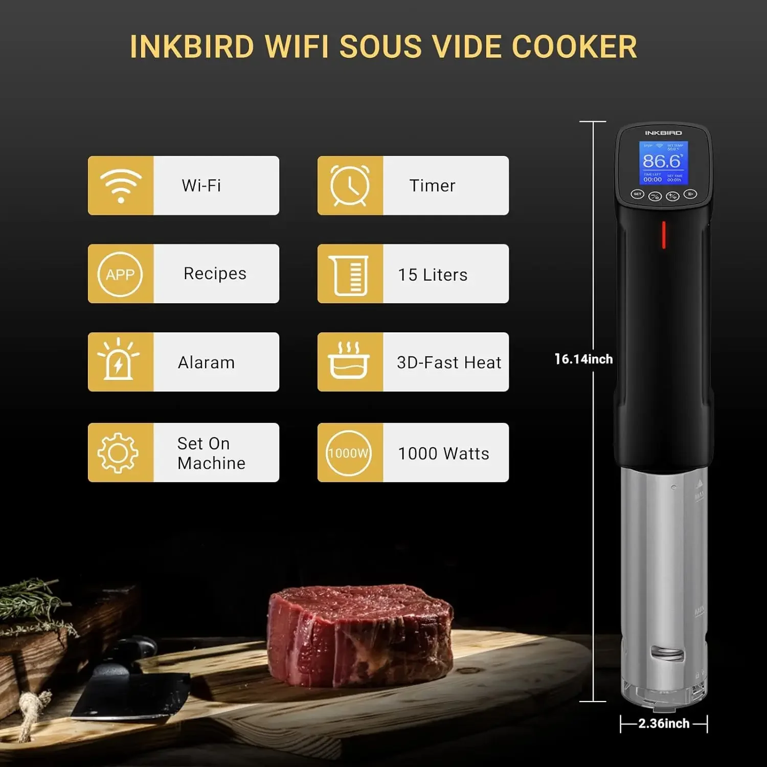 WIFI  Cooker & 44PCS Electric Vacuum  Vide Kits Recipes on APP and 1000W Sous Vide Machine| Sous Vide Starte