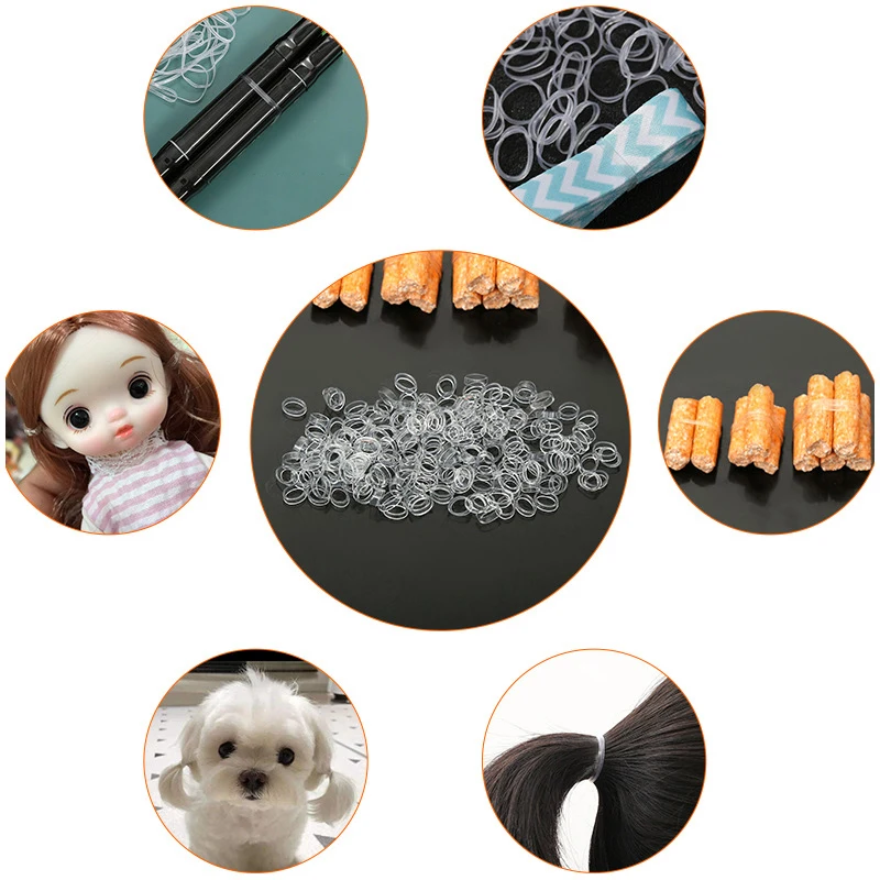 20g/50g Clear Rubber Bands Super Elastic Durable Transparent Hair Ties Disposable Elastic Rings for Hair Binding Home Storage