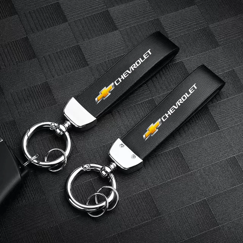 Llavero de cuero con logotipo de coche, colgante para interiores de automóviles, para Chevrolet Volt, Lacetti, Aveo, Groove, Onix, Volt, Matiz, Camaro, Colorado