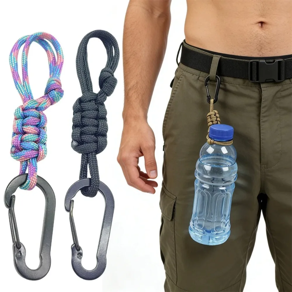 Protable Outdoor Water Bottle Hanger Hook Keychain Camping Supplies Climb Carabiner Belt Hook Hat Umbrella Rope Buckles