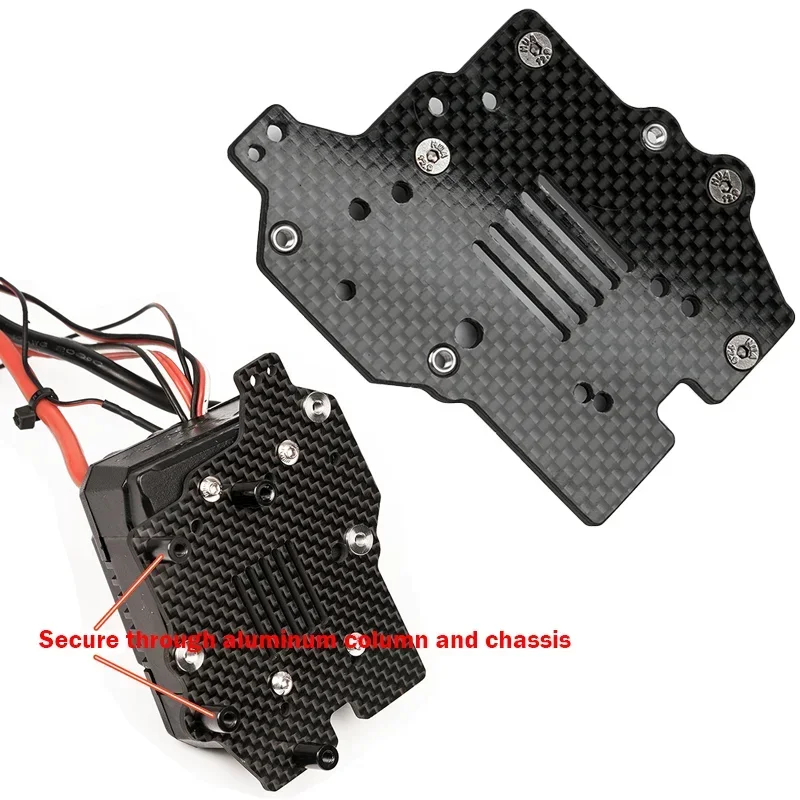 Carbon Fiber ESC Tray Set Cover for 1/8 ARRMA 6S KRATON TYPHON MOJAVE TALION BIG ROCK 6S Car view 3