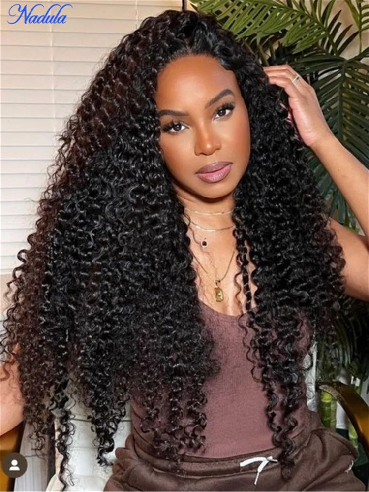

NADULA 100% Human Hair Curly Glueless Wig 7x5 Invisible Knots Pre Cut Transparent Lace Front Human Hair Wig Jerry Curly