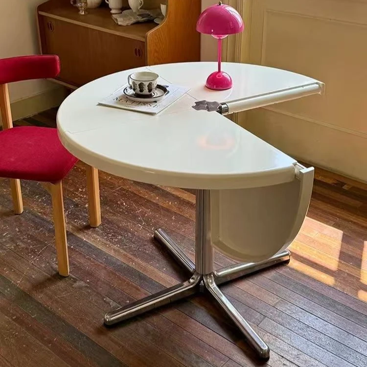 ss-Creative Retro Foldable Multifunctional Round Tables Designer Round Dining Table Home Small Apartment Light Coffee Tables