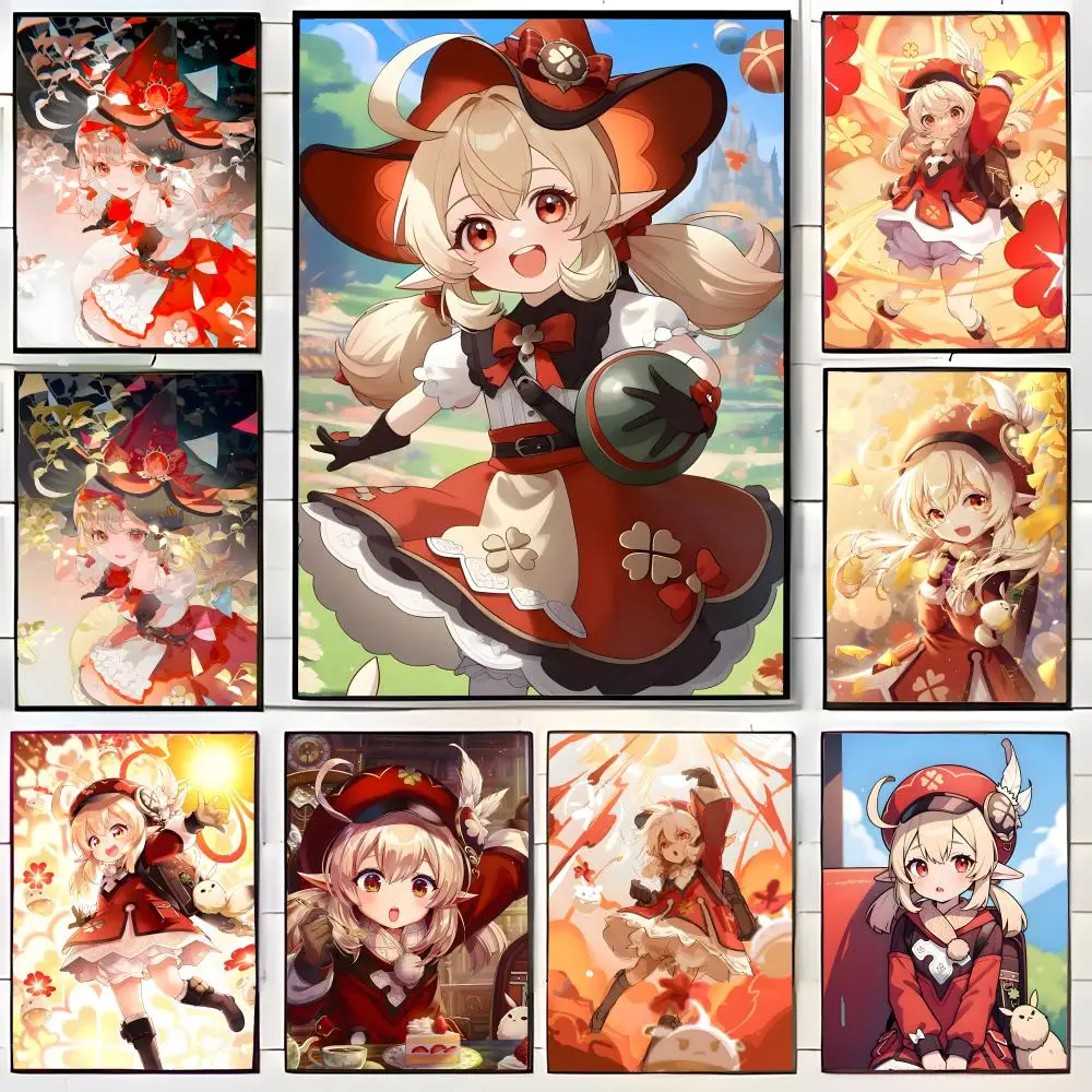 Pôster Fofo do Jogo G-Genshin I-Impact K-Klee, Arte de Parede Decorativa, Mural Decorativo para Casa, Presente Sem Moldura