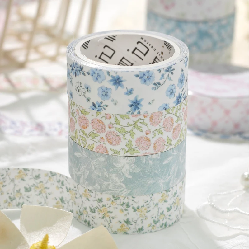 Journal GO Floral Pattern Washi Tape Decorative Masking Tape for Card Scrapbook Planner Decoration Stationery 1.5cmx2m