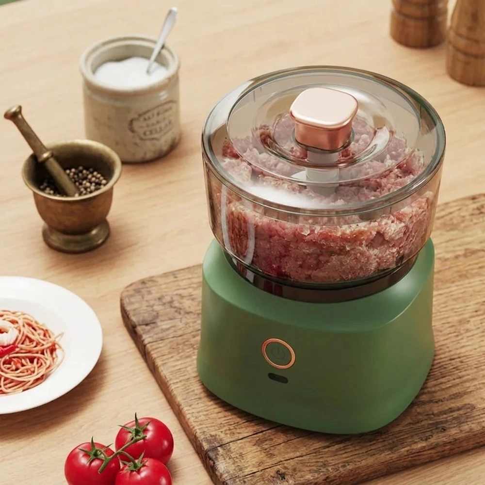 

350ml Mini Wireless Electric Garlic Press Dual-purpose Food Processor USB Rechargeable Kitchen Food Shredder Meat Grinder Vegeta