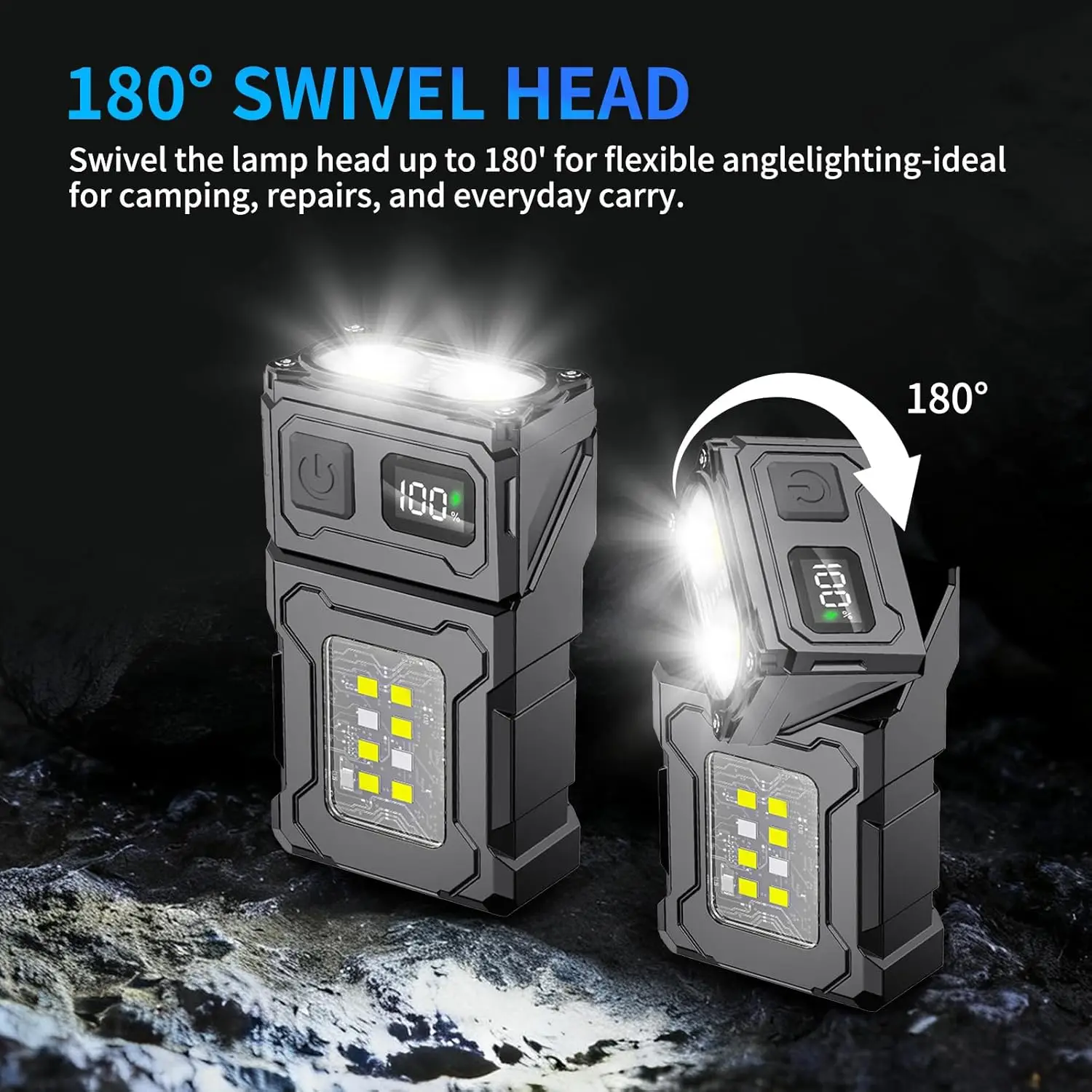 Portable Mini Torch Rechargeable EDC Flashlight Magnetic Work Light Bag Clip Emergency Lamp For Outdoor Camping Hiking Fishing