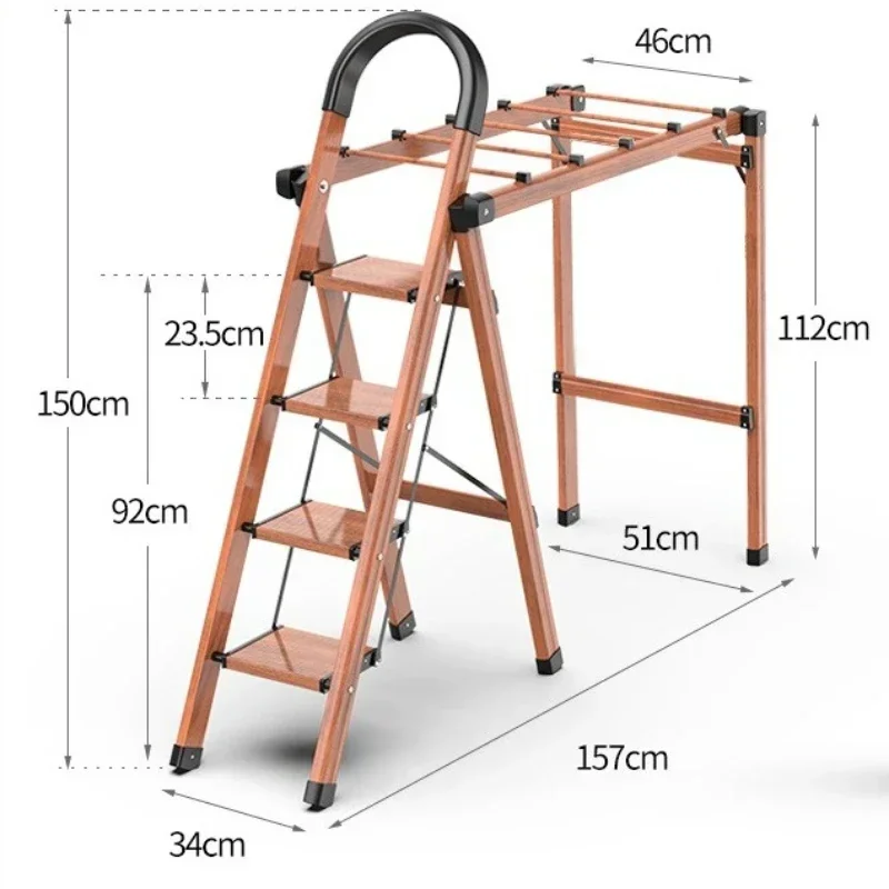 Modern Household Goods Drying Ladder Household Folding Ladder Multifunctional Indoor Herringbone Ladder Clothes Drying Ladder