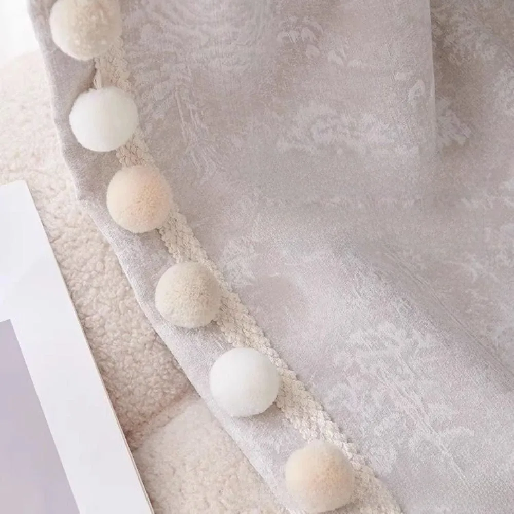 

25M 3cm Ball Pom Pom Curtain Trim 5cm Width Tablecloth Edge Fringe Ribbon DIY Craft Pillow Decoration Pompom Tassel