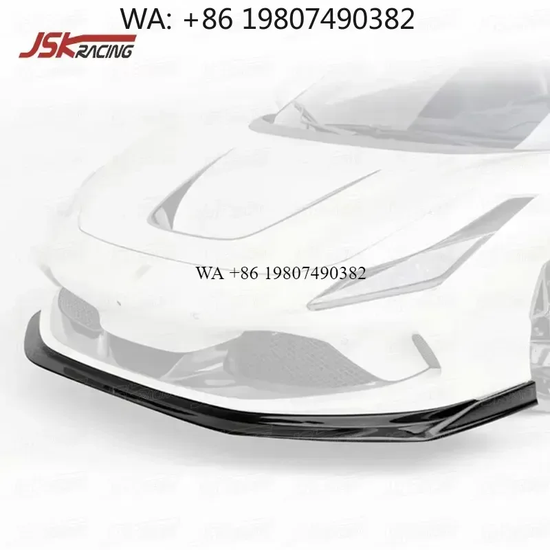Wmwmnu Vorstein Style Carbon Fiber Front Lip Bumper Splitter for F8 Tributo 2019 2020 2021 Car Body Kit Accessories