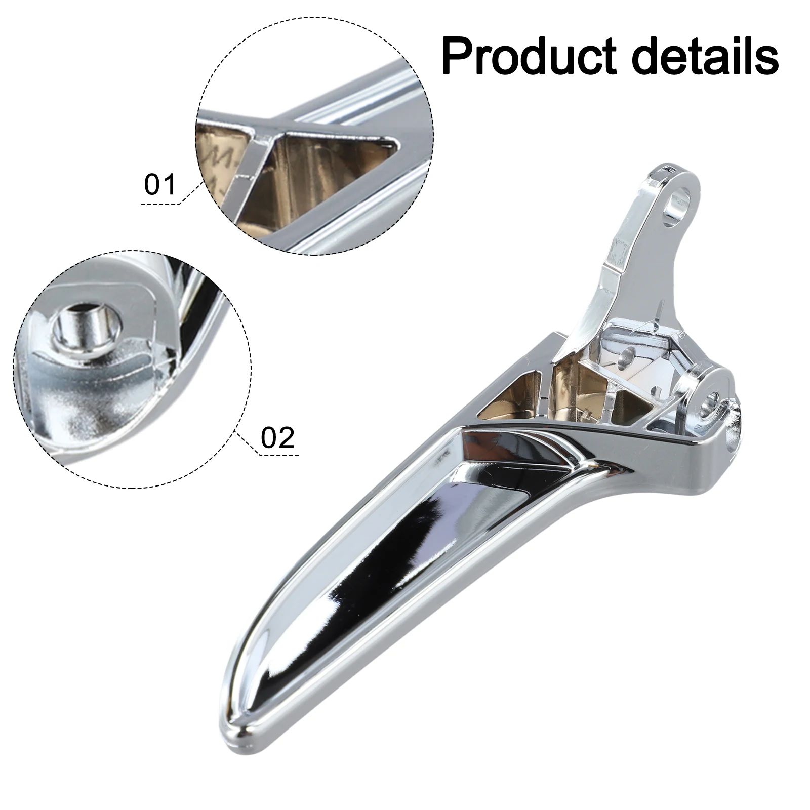 Replacement Handle Chrome Door Handle Vehicle Replacement Part Hassle-Free Installation As Shown In The Figure