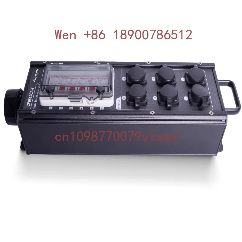 PKnight 19-Pin IP67 LED Input Stage Power Distribution Box AC90-240V Power Distro Unit 6 X16ATRUE1 Female Outputs Stage Lighting