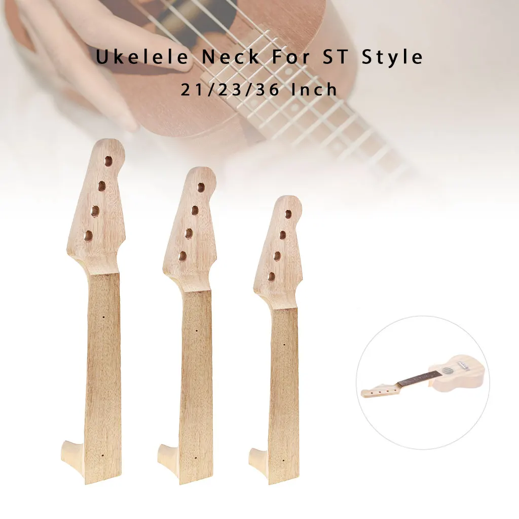 21/23/26 Ukulele DIY Neck Ukulele Necks Mahogany ST Guitar Head Style For Student Professional Ukulele Luthier Making