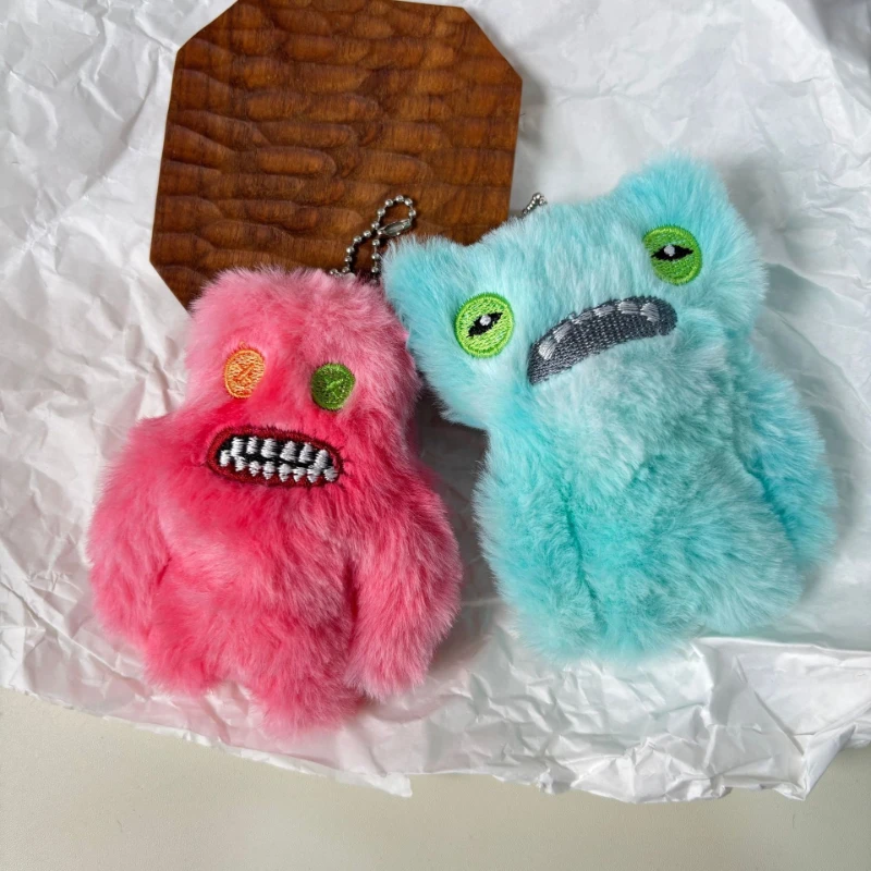 FUGGLER Cute Cartoon Cute Tooth Monster Keychain Ugly-Cute Doll Figure Pendant Cute Tooth Monster Treasure Screaming Plush view 2