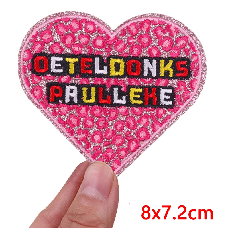 Fotografia 5: Nova série rosa diy holanda oeteldonk emblema remendos bordados ferro em remendos para roupas holanda carnaval sapo remendo