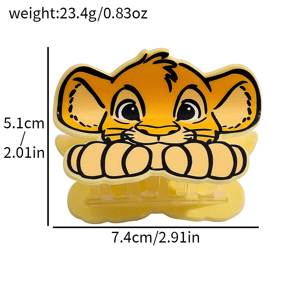 Cute Lion Cartoon Acrylic Hair Claw Clip Jaw Style Hair Accessories for Women Girls Lovely Character Hair Clip image 6